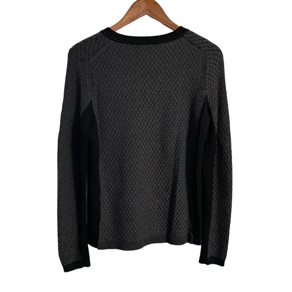 Rag & Bone Womens Gray Merino Wool Blend Textured Ribbed Panel Sweater Medium - Picture 7 of 7